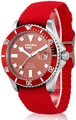 Men Sport Casual Watches with Date Luminated Hand Red Nylon Bands