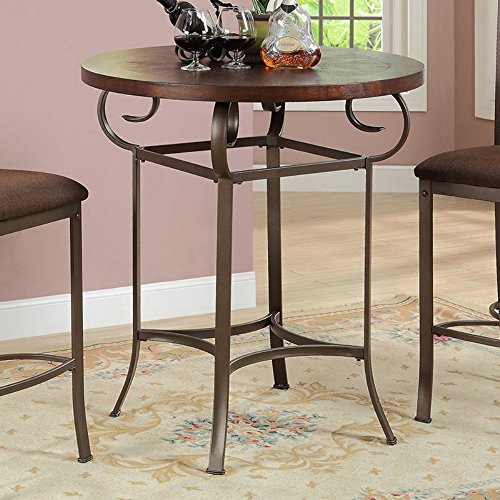 ACME Furniture 96348 Tavio Bar Table, Dark Cherry & Dark Bronze