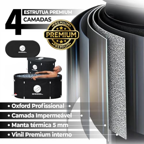 Banheira Bisbel De Gelo Ofurô Profissional Dobrável Spa Portátil Alta Qualidade Grande Crioterapia
