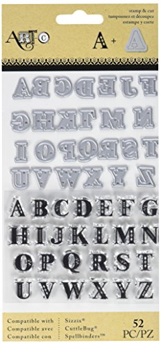 Momenta small uc serif alpha stamp & die set