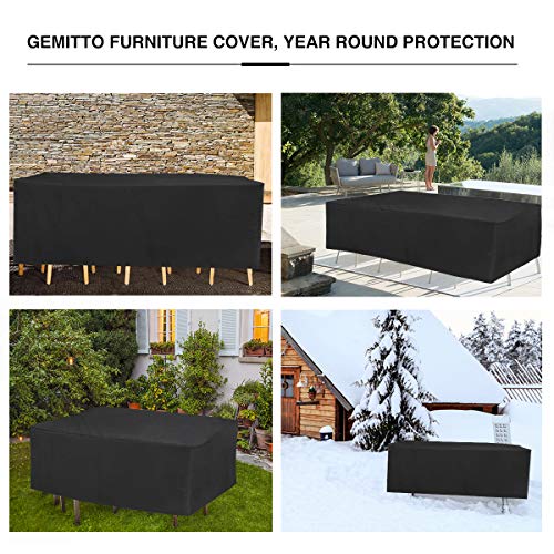 image for GEMITTO Rectangular Patio Table Cover Water Resistant Chair Set Cover 