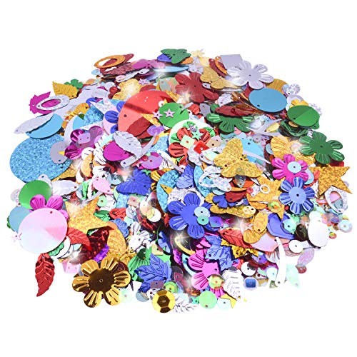 Jdesun 100 Gram Mixed Sequins and Spangles for DIY Crafts Supplies, Assorted Color and Shapes - Thumbnail 7