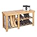 SONGMICS Bamboo Shoe Bench, Shoe Rack for Boots, Entryway Storage Organizer, 3-Tier Shoe Shelf, for Hallway, Bathroom, Living Room, Corridor, Natural ULBS06N