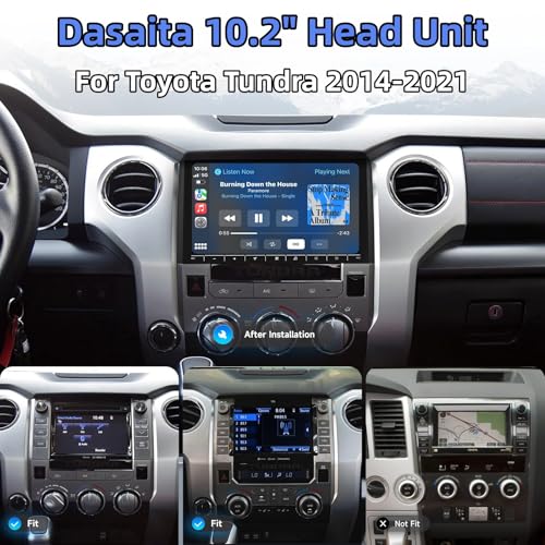 Head Unit for Toyota Tundra 2014-2021 Upgrades 10.2" QLED Screen, with Wireless Carplay & Android Auto, Android 13 Radio, DTS, Plug & Play Stereo, GPS Navigation (8GB+256GB)