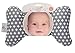 Original Baby Elephant Ears Head Support Pillow for Stroller, Swing, Bouncer, Changing Table, Car Seat, etc. (Grey Cross)