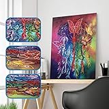 UmbWorld DIY 5D Diamond Painting, Crystal Rhinestone Diamond Embroidery Paintings Pictures Arts Craft by Number Kits for Adults Kids (Butterfly 1)