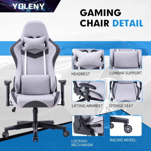 YOLENY Gaming Chair, Fabric Gaming Chair, Computer Game Chair Office