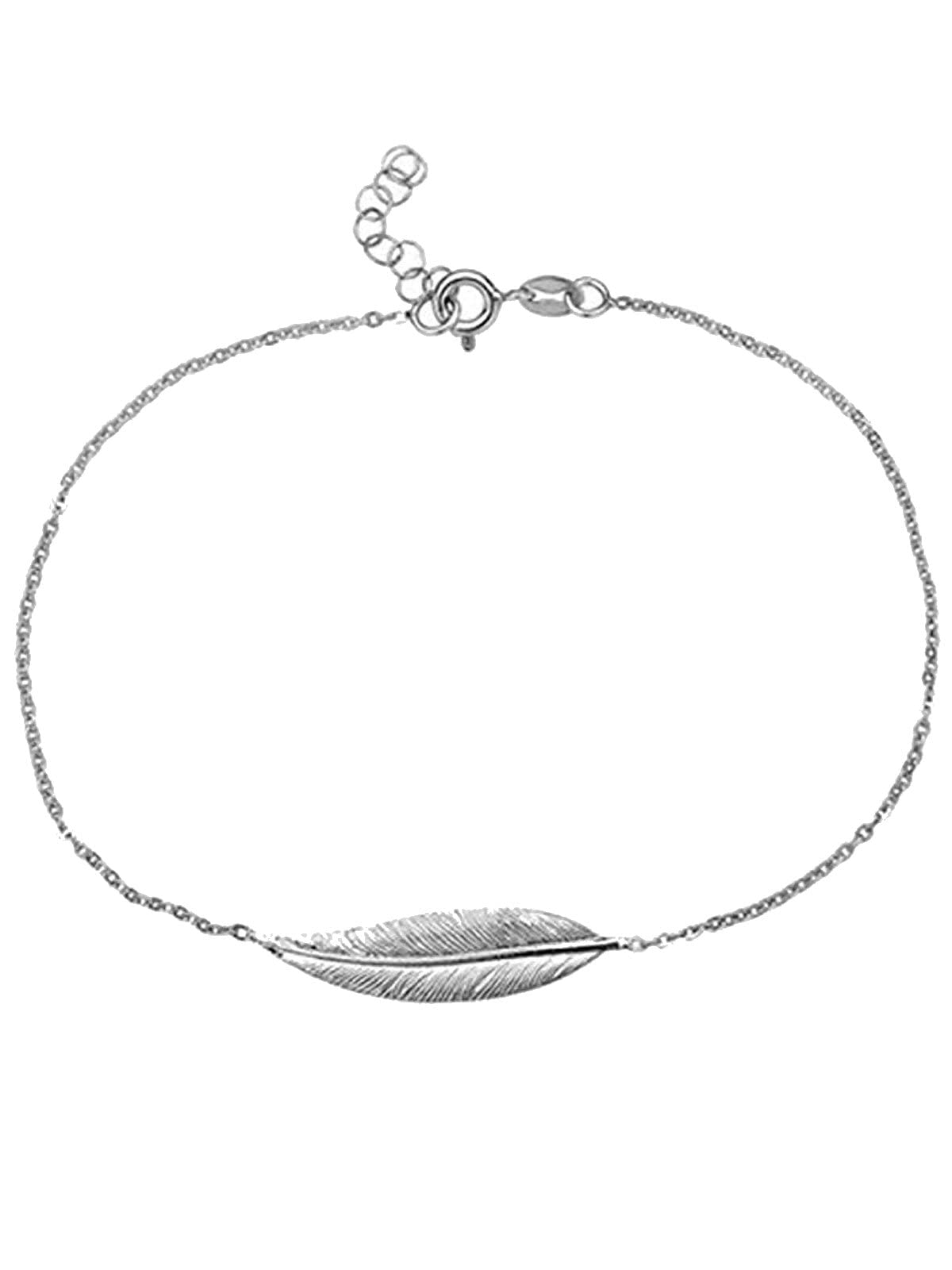 10 Inch Large Feather Anklet/Ankle Bracelet/Ankle Chain - 925 Sterling Silver - 9" to 10" Inch / 23 to 25 cm - Anklets for Women. 92087-9