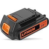 IEFUU 20 Volt MAX 2.0Ah Compatible with Black and Decker Battery 20 Volt LBXR20 LBX20 LB20 LB2X4020, Compatible with All Black & Decker 20V Cordless Power Tools B&D Lithium ion Battery