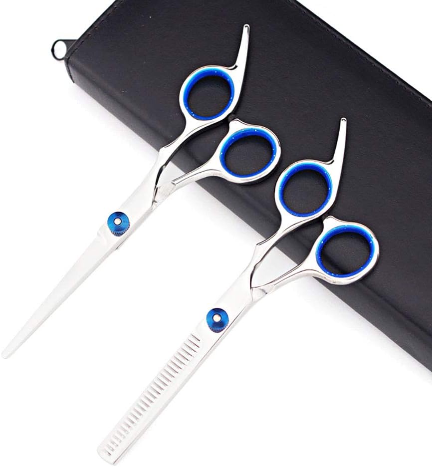 Gresunny Hairdressers Scissors Set Stainless Steel Professional Hair Scissors Thinning Scissors with Comb Clip Pouch for Barber Salon Home for Men Women Baby - Image 3