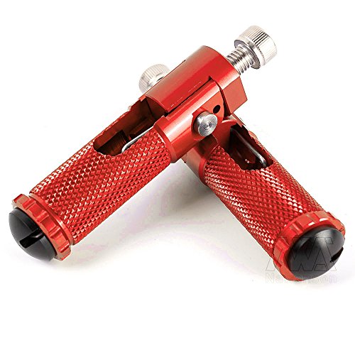 New arrival Motorcycle CNC Universal Foot Rest Footrests Folding Foot Pegs Rear Set For Honda Kawasaki KTM Ducati Suzuki Yamaha (Red) - Thumbnail 2