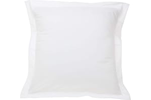 SC-COLLECTION European Square Pillow Shams Set of 2 Pillowcase Euro Shams 26x26 White Pillow Covers 2 Pack, European Pillow Shams White Solid 500 Thread Count 100% Egyptian Cotton