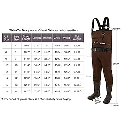 TIDEWE Neoprene Waders, Cleated Bootfoot Men Chest