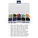 YUEAON 200pcs 8mm Colorful Natural Chakra Beads and Black Lava Rock Stone Essential Oil Diffuser Bead for Jewelry Making Bracelet Necklace Pendant DIY(2 Rolls Elastic Cord+Container Box Include)