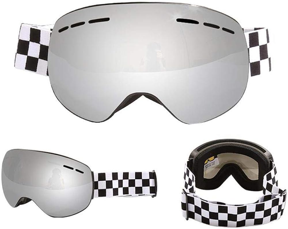 Windproof and antifog ski goggles keep warm black silver Amazon.co.uk