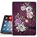 Hocase iPad Pro 12.9 2018 Case, Trifold Folio Smart Stand Case with Pencil Holder, Auto Sleep/Wake Feature, Soft TPU Back Cover for iPad Pro 12.9-inch (3rd Generation) - Burgundy Flowers