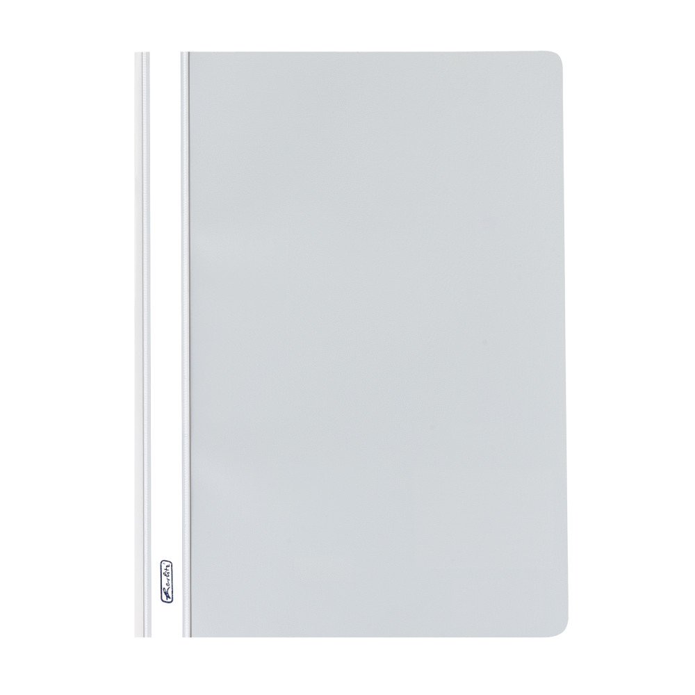 Herlitz 975474 File Folder A4 Polypropylene with Transparent Front Cover Pack of 10 Light Grey
