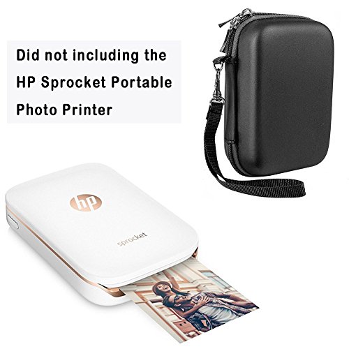 Katia Printer Accessories Bundle set for HP Sprocket Portable Photo Printer, X7N07A, Print Social Media Photos on 2x3 Sticky with Hard Shell Case, Calendar Album, Frames, 2x3 Stickers - Black