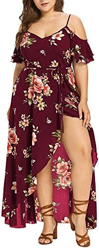 Women's Short Sleeve Loose Plus Size Maxi Dress with Pockets