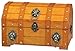 Vintiquewise(TM) Pirate Treasure Chest/Box with Lion Rings
