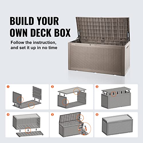 VEVOR Deck Box, 100 Gallon Outdoor Storage Box, 48.0" X 21.5" X 24.5