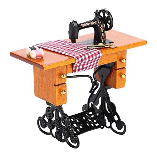 Fdit Puppenhaus Miniaturmöbel Holz Nähmaschine für Puppenhaus Zubehör Dekor Spielzeug Handwerk Dekoration 1:12 – Bild 8