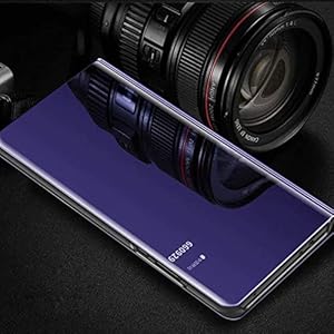 HAOTIAN Cover per Oppo A52/A72/A92, Custodia con Specchio Curvata, Smart View Mirror Flip Cover, Clear View Standing… - immagine 5