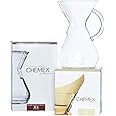 Chemex Bundle - 8-Cup Glass Handle Series - 100 ct Square Filters - Exclusive Packaging