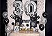 30th Birthday Party Pack - Black & Silver Happy Birthday Bunting, Poms, and Swirls Pack- Birthday Decorations - 30th Birthday Party Supplies