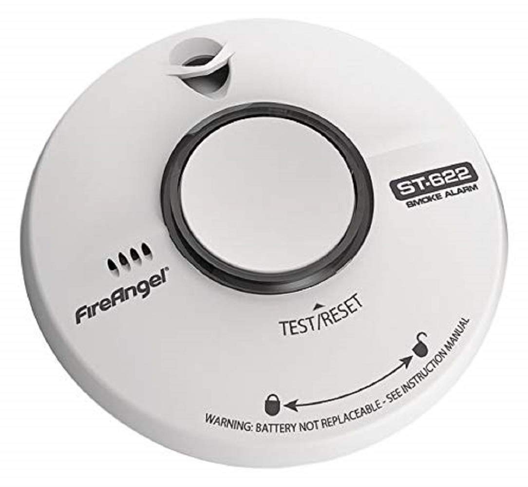FireAngel ST-622T Thermoptek Smoke Alarm – 10 Year Sealed Lithium Battery, Multi-Sensor Optical Detection, Easy Install, Standalone FireAngel Smoke Alarm for Home