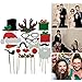Tinksky A Set of 17pcs DIY Funny Glasses Moustache Red Lips Deer Horn Santa Hat On Sticks Christmas Wedding Party Photo Booth Props