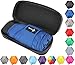 Travel Umbrella with Waterproof Case - Small, Compact Umbrella for Backpacks, Purses, Briefcases or Cars - Versatile, Unisex Design - Made with Water-Resistant Pongee Fabric - Premium Quality - Blue