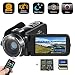 Camcorder Digital Camera with IR Night Vision HD Digital Video Camera 24.0Mega Pixels 16X Digital Zoom for Selfie Pause Function (Two Batteries and 32GB SD Card Included) (Black) primary