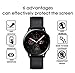 Orzero (2 Pack) Compatible for Samsung Galaxy Watch Active 2 (44mm) Screen Protector, 2.5D Arc Edges High Definition Anti-Scratch Bubble-Free (Lifetime Replacement)