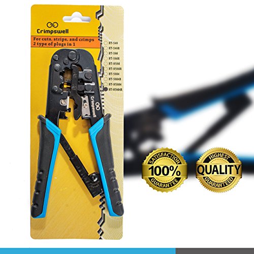 Cable Crimp Tool RJ45 and RJ12, RJ11 Crimper, Cutter, Stripper