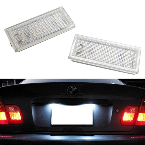 iJDMTOY Xenon White 18-SMD White LED License Plate Lights For 1998-2003 BMW E46 3-Series 323i 325i 328i 330i Sedan Pre-LCI