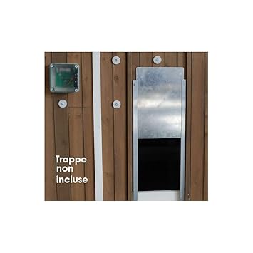 Animaloo Portier Automatique Pour Poulailler Portier Electronique A Piles Pour Poulailler Trappeporte Aluminium