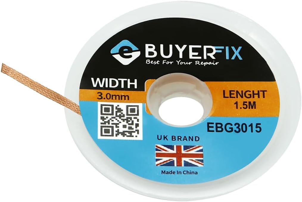 Desolder Desoldering Braid Wick Wire 3.0mm Fluxed Copper Mop High-Efficiency Solder Removal Tool for PCB Circuit Board, Electronics Repair Rework, DIY & Professional Technician Use