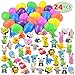 JOYIN 24 Pcs Prefilled Easter Eggs with Animal Puzzle, Animal Pencil Eraser Bulk Toys for Kids Boys Girls Easter Basket Stuffer, Easter Eggs Hunt, Party Favors, Classroom Prize