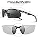 PAERDE Men's Polarized Sports Sunglasses for men Driving Fishing Golf Running Metal Frame Sun Glasses (Black)