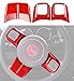 Hooke Road Red Steering Wheel Cover Trim for 2011-2018 Jeep JK Wrangler & Unlimited & Compass & Patriot - 3PCS/Set