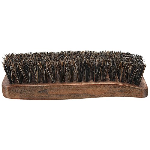 Zeroyoyo Practical Horsehair Shine Brush Shoe Polish Buffing Wooden Brown - Thumbnail 2
