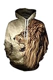 CHICOCO Unisex Realistic 3d Digital Print Pullover Hoodie Hooded Sweatshirt S-XL