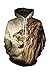 CHICOCO Unisex Realistic 3d Digital Print Pullover Hoodie Hooded Sweatshirt S-XL