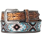 3D Belt Company Men's Floral Tooled Embroidered Belt Multi 32