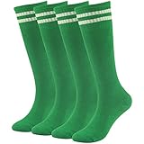 Lucky Commerce School Kids Teens Soccer Football Team Cotton Knee High Sock Children Sport Socks for 8-16 Years(2/4/8 Pairs)