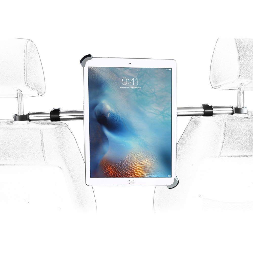 Car Headrest Tablet Holder for iPad, woleyi Car Tablet Mount Clamp Back Seat for Kids for 9.5~14.5" Device, eg iPad 2019 2018 2017 Pro 12.9 10.5 9.7 Pad Air, Samsung Tab and Other Tablet