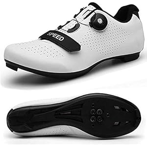 VIPBQO Fietsschoenen voor heren Spin Shoestring met compatibele schoenplaatje Peloton schoen met SPD en Delta voor…