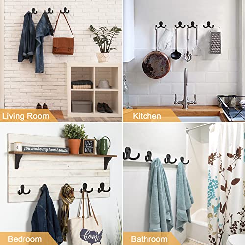 ACMETOP 15 Pack Coat Hooks Wall Mounted with 60 Screws, Heavy Duty Dual