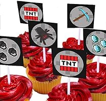 Mining Fun Tnt Cupcake Stand Pick Kit Pixel Decorations